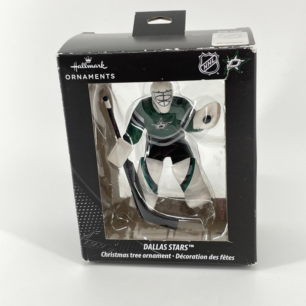 Hallmark NHL Dallas Stars Goalie Christmas Tree Ornament Green Black White New